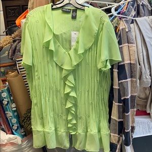 Neon green sheer blouse